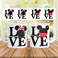 Комплект 2 Керамични Чаши - Мини и Мики LOVE