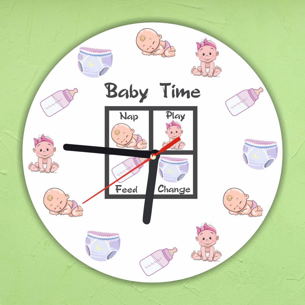 Стенен часовник - Baby time girl