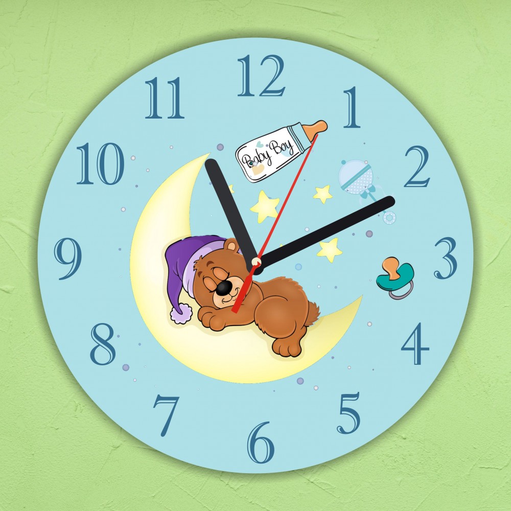 Стенен часовник - Sleep baby - boy - 29 см.