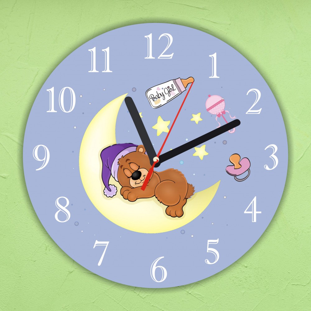 Стенен часовник - Sleep baby - girl - 29 см.