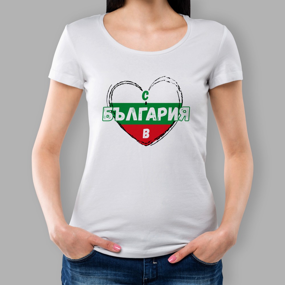 Дамска тениска -  С България в сърцето