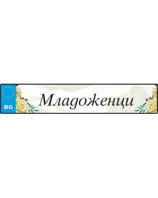 Сватбен номер за кола - С надпис или имена 6