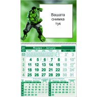 Едносекционен работен календар Хълк
